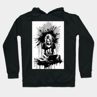 Inky Woman Creating at a Laptop Hoodie